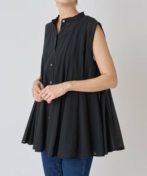 BEARDSLEY/ビアズリー サーキュラーノースリーブブラウス ブラック F BEARDSLEY/ビアズリー サーキュラーノースリーブブラウス ブラック F