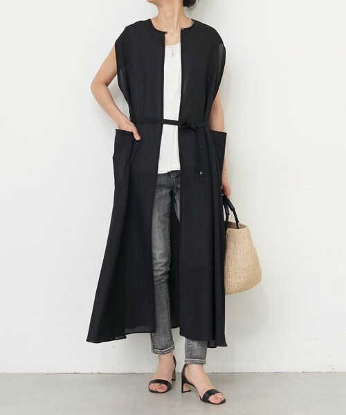 BEARDSLEY/ビアズリー シアーロングジレ ブラック F BEARDSLEY/ビアズリー シアーロングジレ ブラック F