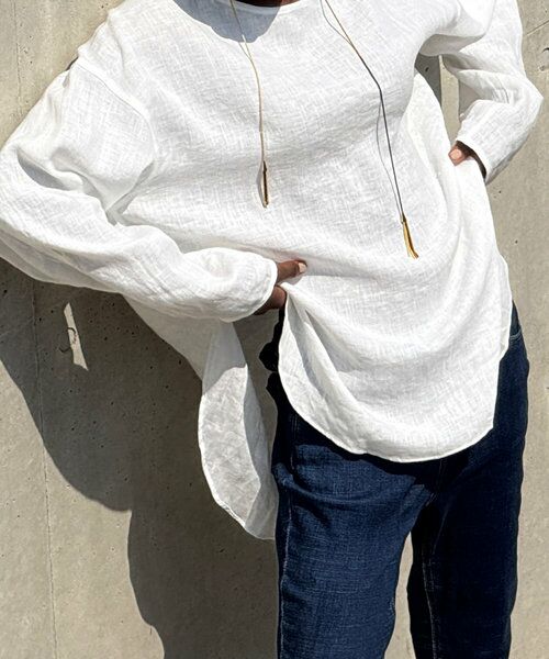 ブラウス シャツ 「15 quinze」リネンメッシュプルオーバー レディース BEARDSLEY ブラウス シャツ 「15 quinze」リネンメッシュプル