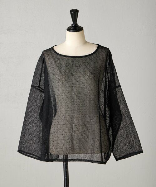 BEARDSLEY/ビアズリー 《15 quinze》リネンメッシュプルオーバー ブラック F BEARDSLEY/ビアズリー 《15 quinze》リネンメッシュプルオーバー ブラック F