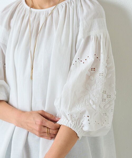 BEARDSLEY/ビアズリー ラップ刺繍ブラウス ホワイト F BEARDSLEY/ビアズリー ラップ刺繍ブラウス ホワイト F