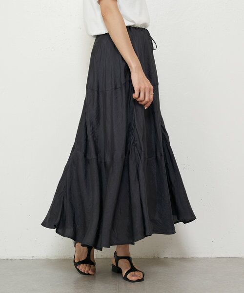 ★美品BEARDSLEYビアズリー★黒裾レースカット夏に素敵ロング丈スカート！ BEARDSLEY（ビアズリー）の「裾レースカットワンピース