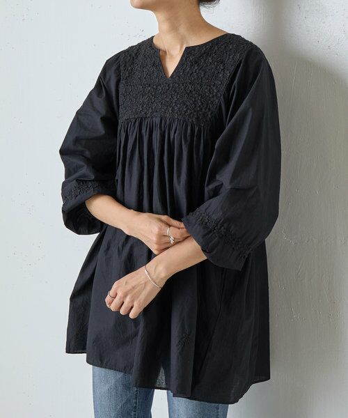 BEARDSLEY 刺繍チュニック 美品 フクレ刺繍チュニック （シャツ・ブラウス）｜BEARDSLEY