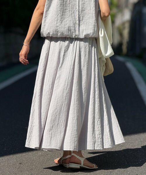 ビアズリー チェック ロングスカート シアーチェックスカート (ロング・マキシ丈スカート