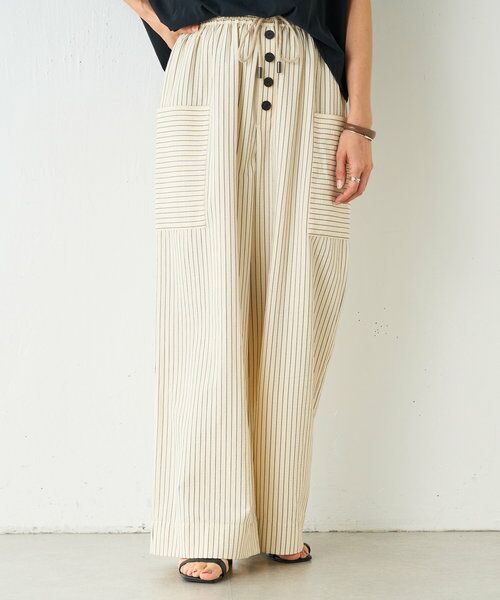 BEARDSLEY/ビアズリー ストライプイージーパンツ ベージュ F BEARDSLEY/ビアズリー ストライプイージーパンツ ベージュ F