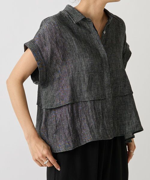 新品未使用　BEARDSLEY ビアズリー　ラミー刺繍チュニック 今期 タグ付き 新品未使用 ビアズリー ラミー刺繍チュニック フリル袖