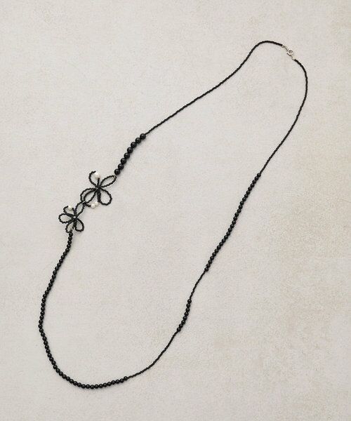 BEARDSLEY/ビアズリー ガラスビーズロングネックレス ブラック F BEARDSLEY/ビアズリー ガラスビーズロングネックレス ブラック F