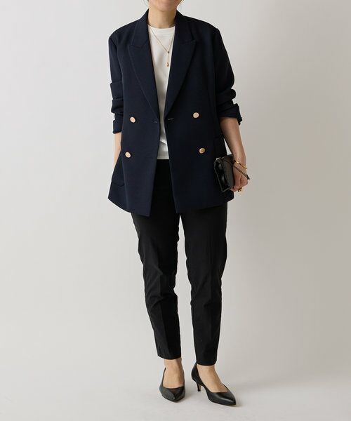 【美品】BEARDSLEY ストレッチストレートパンツ　黒 ストレッチジョーゼットパンツ （その他パンツ）｜BEARDSLEY