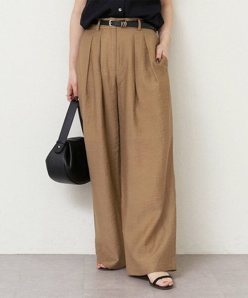 BEARDSLEY/ビアズリー ダブルタックパンツ キャメル F BEARDSLEY/ビアズリー ダブルタックパンツ キャメル F