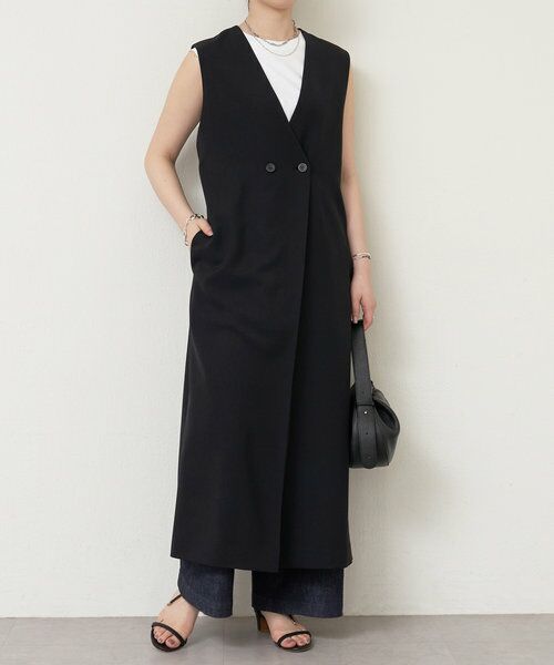BEARDSLEY/ビアズリー ダブルボタンラップジャンパースカート ブラック F BEARDSLEY/ビアズリー ダブルボタンラップジャンパースカート ブラック F