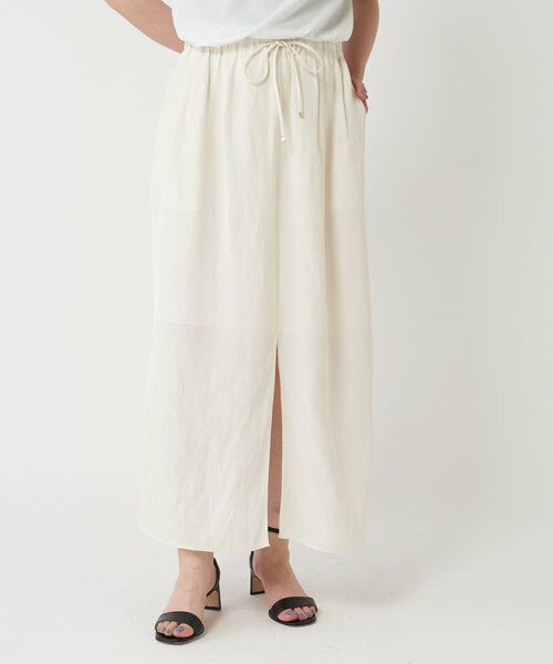 BEARDSLEY/ビアズリー 麻混ツイルスリットスカート アイボリー F BEARDSLEY/ビアズリー 麻混ツイルスリットスカート アイボリー F