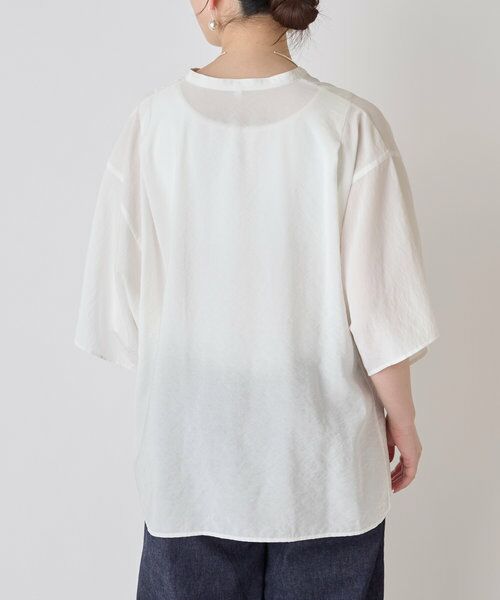 BEARDSLEY シアーチュニックブラウス　ホワイト　ノースリーブ　ロング　白 BEARDSLEY シアーチュニックブラウス ホワイト ノースリーブ