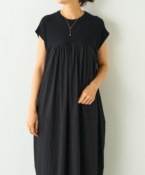 BEARDSLEY / ビアズリー ロング・マキシ丈ワンピース | ニットコンビギャザーワンピ | 詳細11