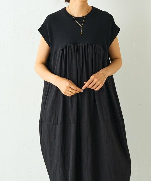 BEARDSLEY / ビアズリー ロング・マキシ丈ワンピース | ニットコンビギャザーワンピ | 詳細14