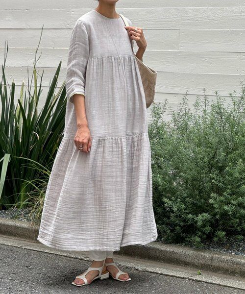 カヤティアードワンピース （ロング・マキシ丈ワンピース
