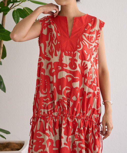 BEARDSLEY / ビアズリー ロング・マキシ丈ワンピース | IKIMONOアップリケワンピース | 詳細6