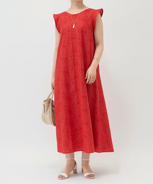 BEARDSLEY/ビアズリー グロリオサ刺繍ワンピース(インナー付き) レッド F BEARDSLEY/ビアズリー グロリオサ刺繍ワンピース(インナー付き) レッド F