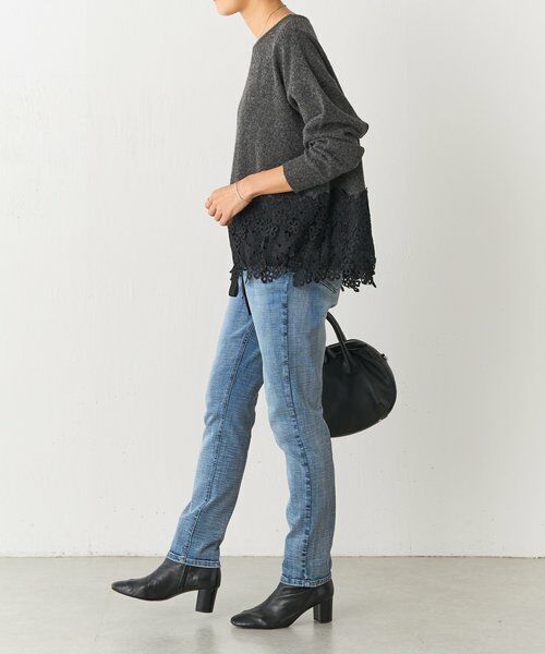 美品 ビアズリー パギンス 紐なし ブラックデニム ウエストゴム デニムパギンス（紐付き）《FRIPIER》 （デニムパンツ