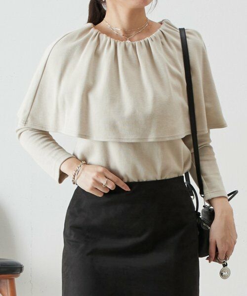 BEARDSLEY / ビアズリー カットソー | ケープカットプルオーバー(ベージュ)