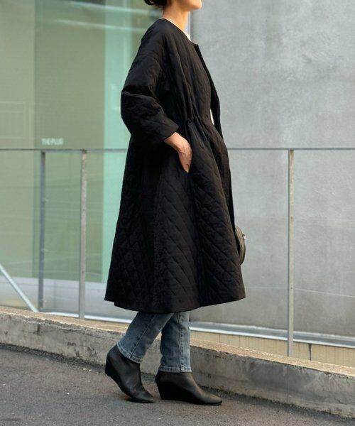 美品BEARDSLEY ブラック袖バルーンキルトコート 袖バルーンキルトコート （その他アウター）｜BEARDSLEY