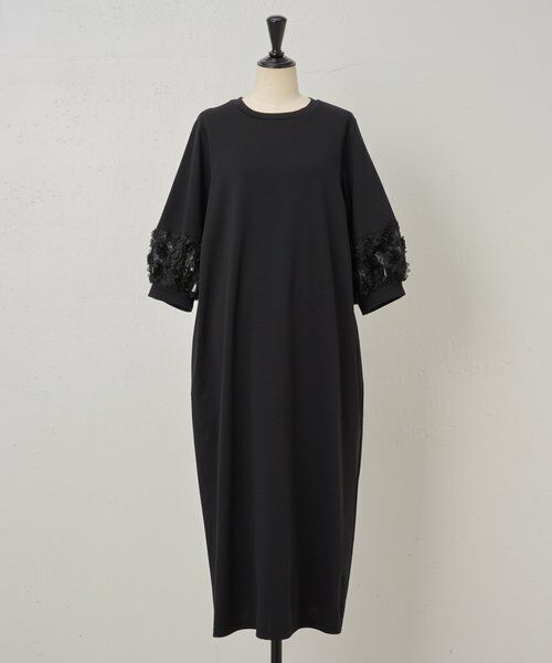 BEARDSLEY ブラック ロングワンピース 長袖 ビアズリー BEARDSLEY 丸ワンピース （black） -ファッション