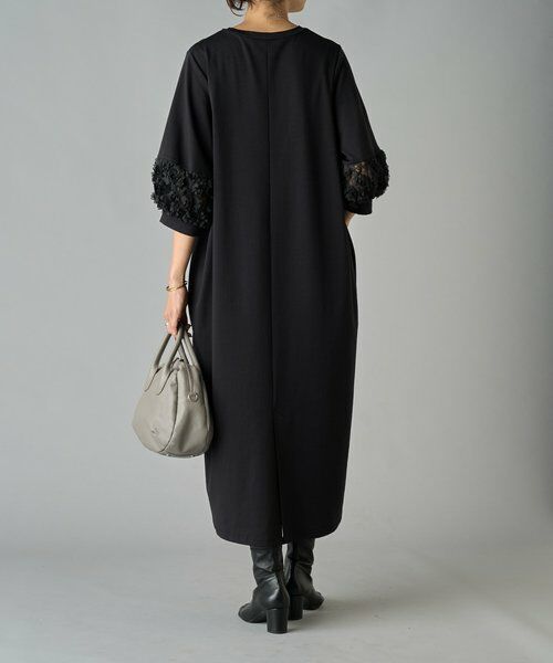 定価3.7 BEARDSLEY 大人のおしゃれ手帖掲載 プリントマキシワンピース プリントシャーリングワンピース＜大きいサイズ有＞【ERES BELLA