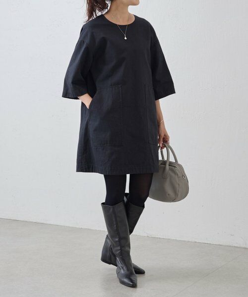 BEARDSLEY / ビアズリー ロング・マキシ丈ワンピース | コットンミニワンピース（ブラック）