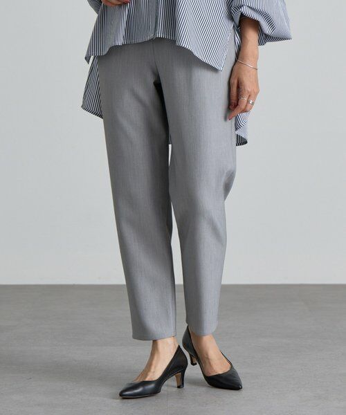 BEARDSLEY/ビアズリー ダブルクロスウエストリブスリムパンツ グレー 0 BEARDSLEY/ビアズリー ダブルクロスウエストリブスリムパンツ グレー 0