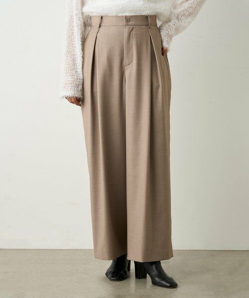BEARDSLEY/ビアズリー ワイドレッグパンツ ベージュ 0 BEARDSLEY/ビアズリー ワイドレッグパンツ ベージュ 0