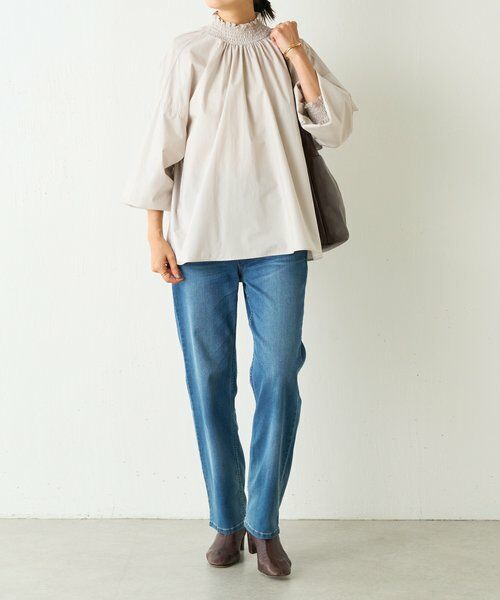 BEARDSLEY / ビアズリー シャツ・ブラウス | シャーリングハイネックシャツ | 詳細1