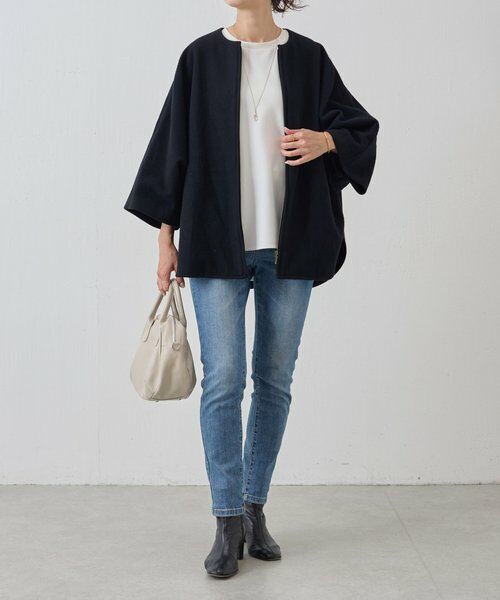 BEARDSLEY ビアズリー ポンチョコート ノーカラー ウール ネイビー セール】 ウールポンチョコート （その他アウター）｜BEARDSLEY