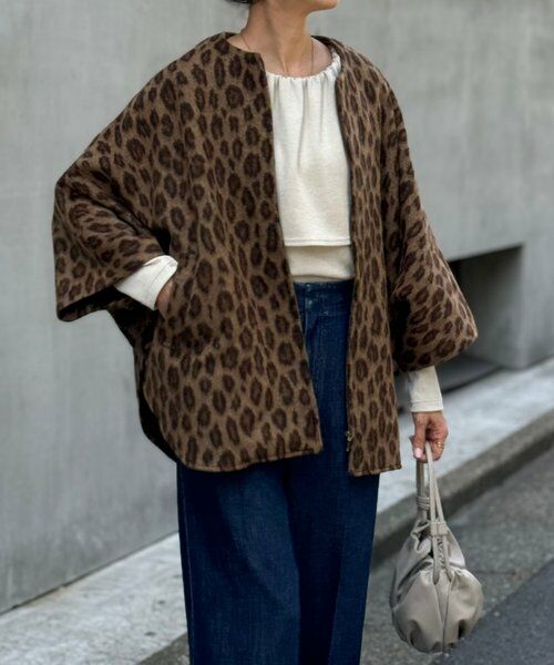 ビアズリー BEARDSLEY ウールポンチョコート F 羽織 ノーカラー BEARDSLEY（ビアズリー） コート アウター ウールポンチョコート