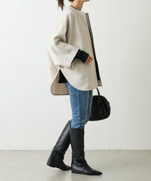 BEARDSLEY ベージュ ポンチョ・ケープコート ウールポンチョコート （その他アウター）｜BEARDSLEY / ビアズリー