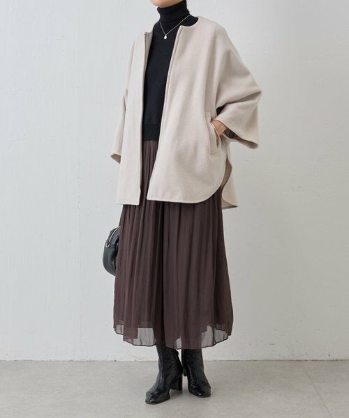 ビアズリー　ウールポンチョコート　グレージュ　フリーサイズ BEARDSLEY（ビアズリー） コート アウター ウールポンチョコート