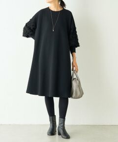 BEARDSLEY / ビアズリー ミニ丈・ひざ丈ワンピース | 袖パフジャガードワンピース