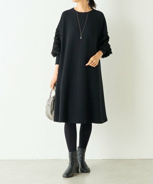 BEARDSLEY / ビアズリー ミニ丈・ひざ丈ワンピース | 袖パフジャガードワンピース | 詳細1