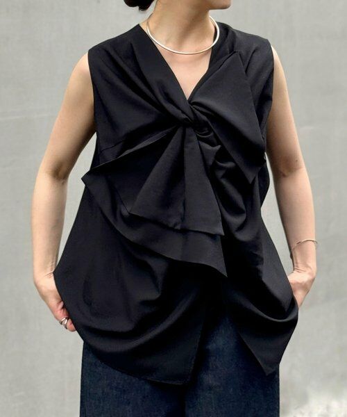 BEARDSLEY/ビアズリー 前後リボンノースリブラウス ブラック F BEARDSLEY/ビアズリー 前後リボンノースリブラウス ブラック F