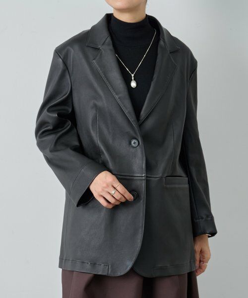 BEARDSLEY / ビアズリー その他アウター | 《15 quinze》ストレッチレザージャケット | 詳細12