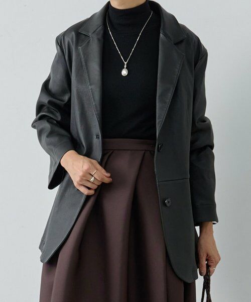 BEARDSLEY / ビアズリー その他アウター | 《15 quinze》ストレッチレザージャケット | 詳細2