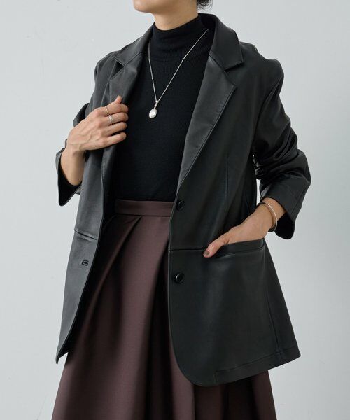 BEARDSLEY / ビアズリー その他アウター | 《15 quinze》ストレッチレザージャケット | 詳細3