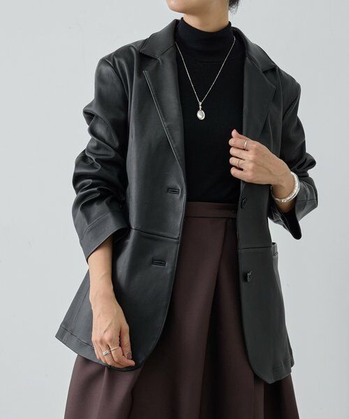 BEARDSLEY / ビアズリー その他アウター | 《15 quinze》ストレッチレザージャケット | 詳細6