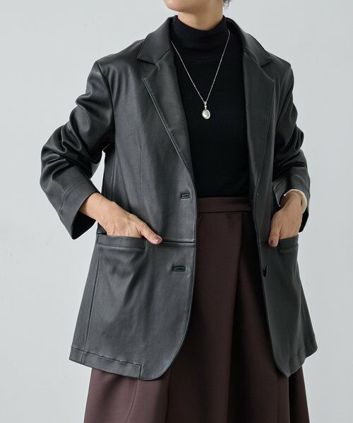 BEARDSLEY / ビアズリー その他アウター | 《15 quinze》ストレッチレザージャケット | 詳細7