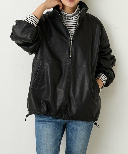 BEARDSLEY / ビアズリー その他アウター | 《15 quinze》ラムレザーハーフジッププルオーバー | 詳細12