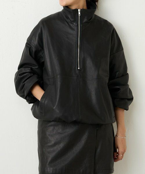 BEARDSLEY / ビアズリー その他アウター | 《15 quinze》ラムレザーハーフジッププルオーバー | 詳細2