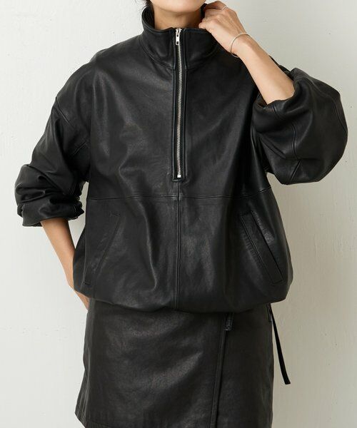 BEARDSLEY / ビアズリー その他アウター | 《15 quinze》ラムレザーハーフジッププルオーバー | 詳細6