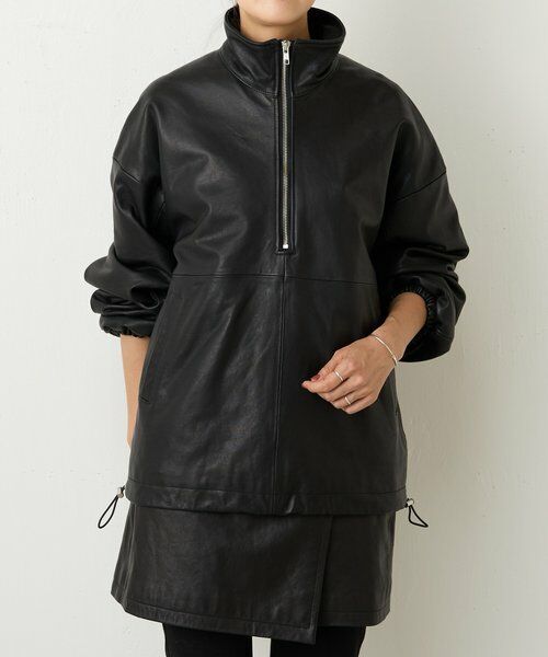 BEARDSLEY / ビアズリー その他アウター | 《15 quinze》ラムレザーハーフジッププルオーバー | 詳細7