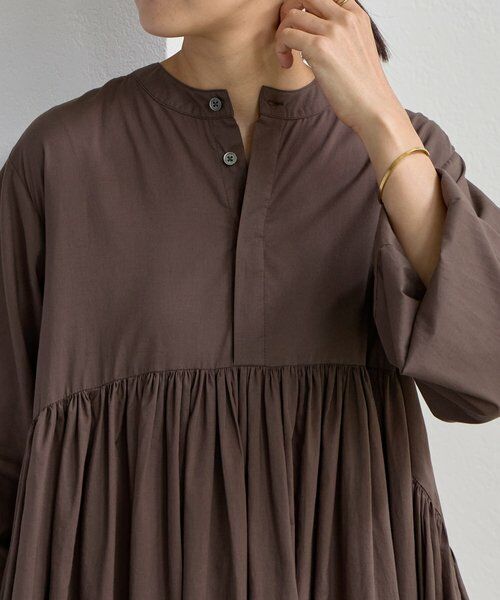 ビアズリー購入　ギャザーチュニック ビアズリー BEARDSLEY ギャザーチュニック （brown