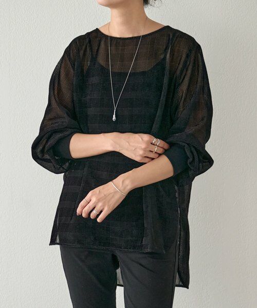 BEARDSLEY / ビアズリー シャツ・ブラウス | グレンチェックベルベットプルオーバー | 詳細1