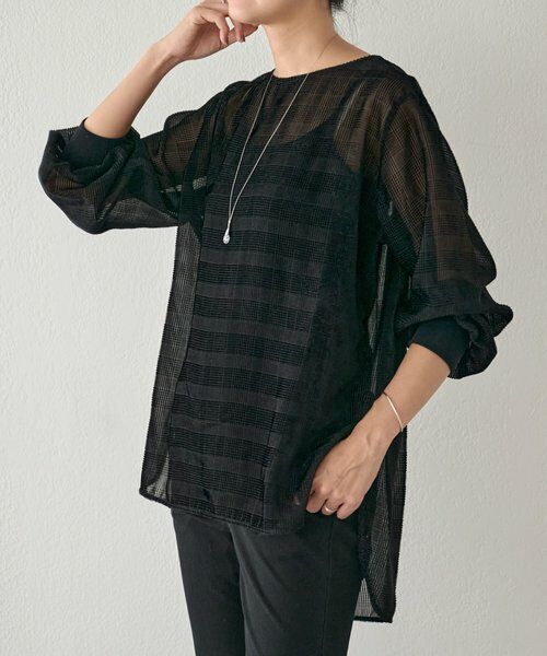 BEARDSLEY / ビアズリー シャツ・ブラウス | グレンチェックベルベットプルオーバー | 詳細2