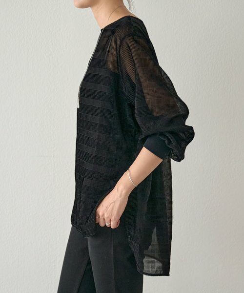 BEARDSLEY / ビアズリー シャツ・ブラウス | グレンチェックベルベットプルオーバー | 詳細3